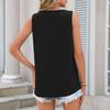 Womens Spring Tops Lace Sleeveless Tank Summer Shirts for Women Casual Loose Fit Womens Summer Shirts Dressy Tops for Women