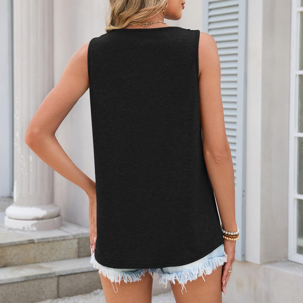 Womens Spring Tops Lace Sleeveless Tank Summer Shirts for Women Casual Loose Fit Womens Summer Shirts Dressy Tops for Women