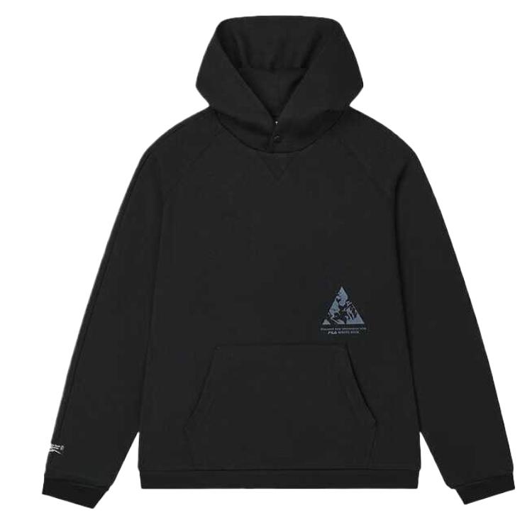 FILA Original Fashion Versatile Soft Trendy Solid Color Sweatshirt Men sweatshirt Black F71M449201F-BK L