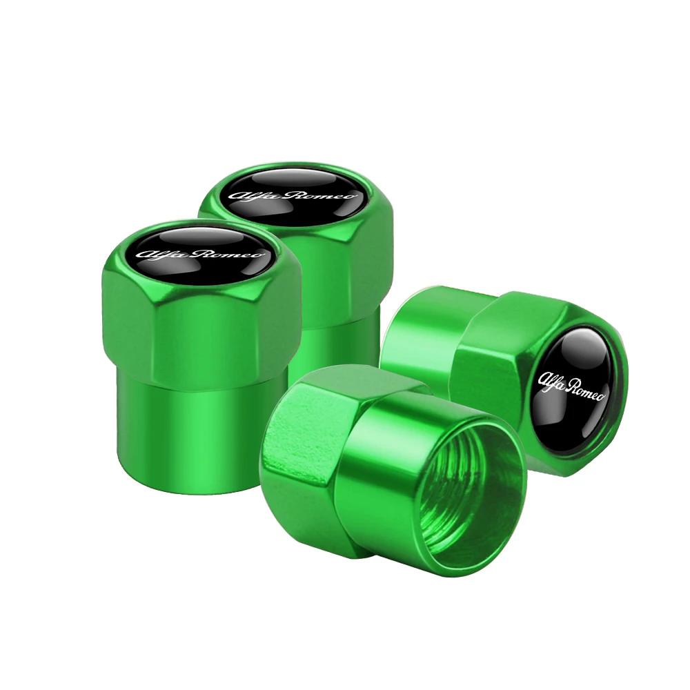 ZHA3 Car Wheel Tire Valve Caps Tyre Stem Caps Bolt-In For Alfa Romeo Giulia Stelvio Quadrifoglio Giulietta 156 159 147 Mito Tonale GT