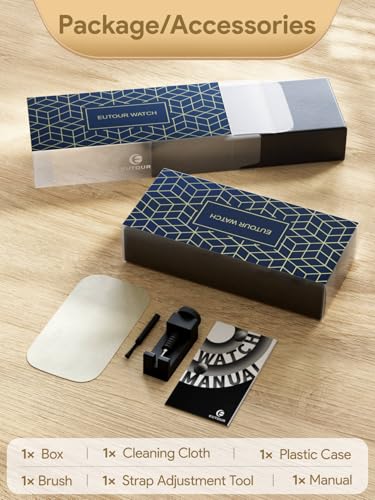 EUTOUR Couple's Magnetic Watch with Ball Bearing Design, Men's Quartz Watch, Minimalist Casual Design, Waterproof, 40mm, Silver Dial, Silver Stainless