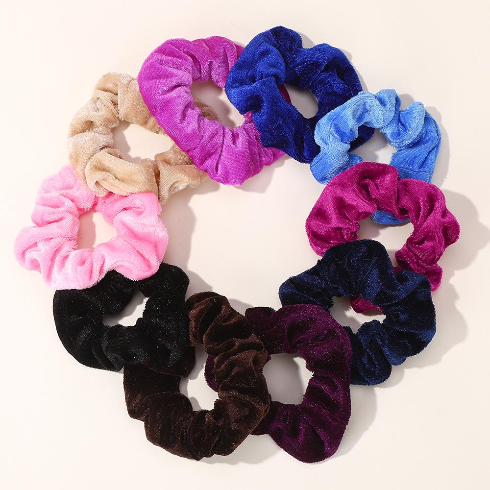 10pcs/set Vintage Korea Velvet Scrunchies Elastic Hair Bands for Women Girls Ponytail Holder Rubber Bands Ties Hair Accessories
