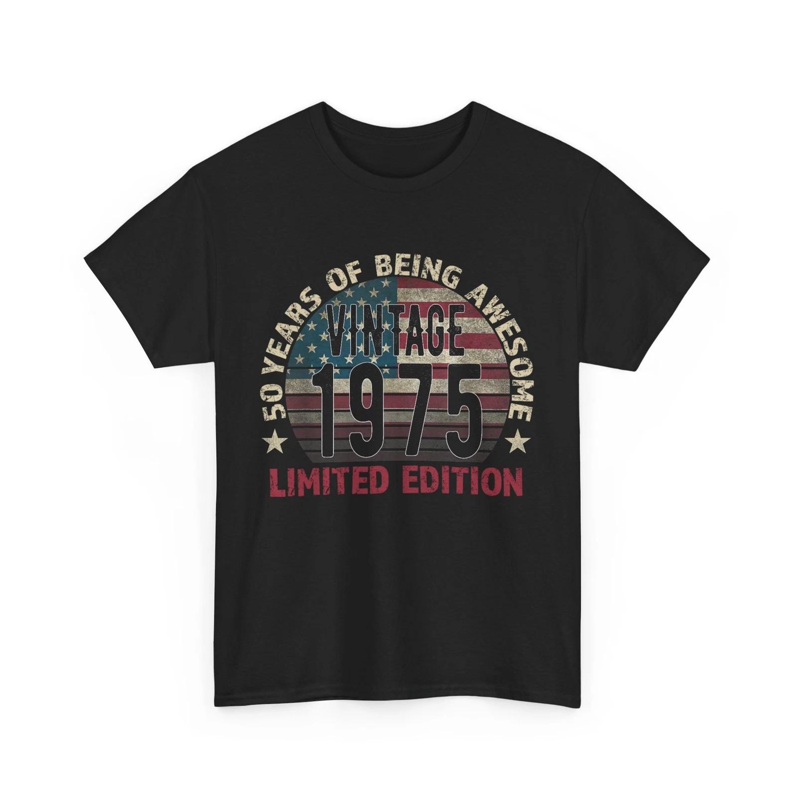

50th Birthday T shirt, Born 1975 Turning 50 Years Old Women Men T shirt 4XL