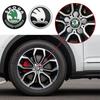 Dclaq2 4ks 56mm Krytky středů kol automobilu Nálepka odznaku Doplňky Pro skoda 3 2 VRS Vision Kodiaq Favorit Rapid Octavia A5 A7