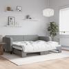 VidaXL Daybed with Trundle Bed Light Grey 90x200 Cm Fabric 3196816