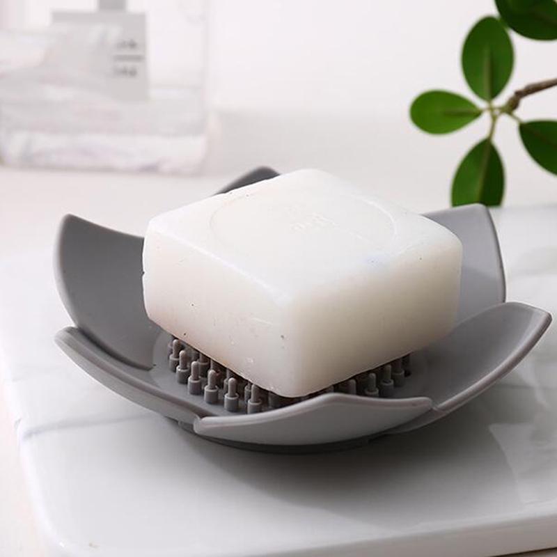 

Bathroom Flower Silicone Tray Dish Drain Rack Dispenser Handmade Bath Supplies ARI чёрный