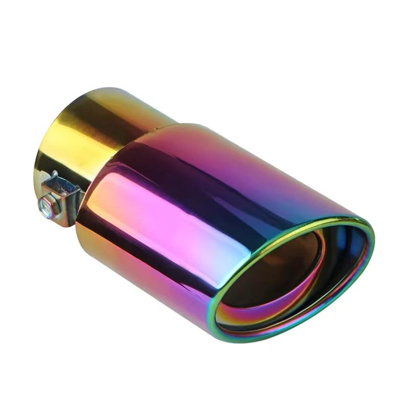 Universal Car Exhaust Muffler Tip Round Stainless Steel Car Tail Rear Chrome Round Exhaust Pipe Tail Muffler Tip Pipe