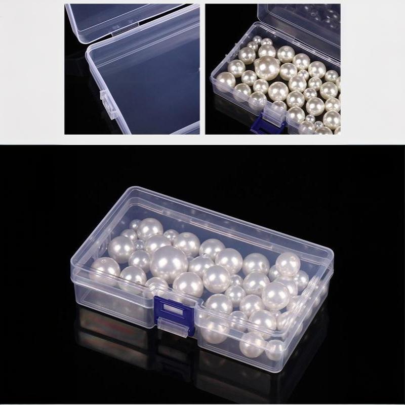 Square Clear Plastic Storage Box Portable Lightweight Organizer for Jewelry Beads Fishing Tackle Hiking Camping Small Item Storage