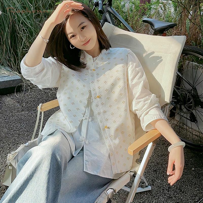 

Raphenny Women s Silk Blend Gold Thread Jacquard Stand Collar Vest L