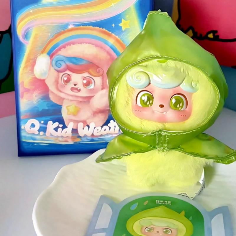 Genuine New Q.Kid Weather Series Mini Cute Vinyl Plush Surprise Box Keychain Decor Birthday Collectible Gifts For Kids Adults Children's Birthday Gift