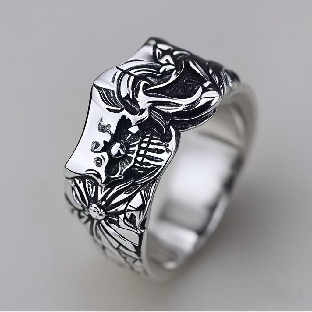Double Sided Clown Ring Men's Retro Trendy Ring With An Open Mouth Ring