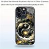 Tai Chi Circle Pattern Tempered Glass Phone Case Suitable for iPhone 17 16 15 14 13 12 11 Pro/Max/Plus Anti Shock Back Cover