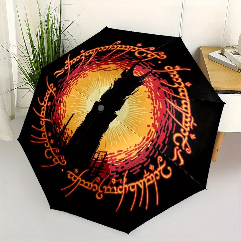 Eye of Sauron: Lord of the Rings Inspired StickerUmbrella, Portable 3-Fold Compact Umbrella for Men & Women Gift