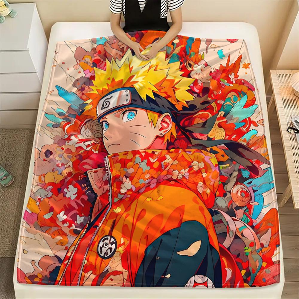 Naruto (Color Background) Print Flannel Blanket, High quality Comfortable for All Seasons, Home Decor, Warmth and Comfort