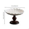 Ceramic Pedestal Plate | Wooden, Fruit Bowl with Pedestal, for Dining Table