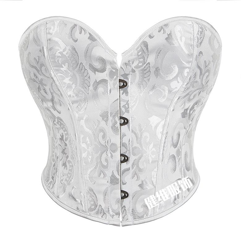 Vintage Fishbone Corset Crop Top: Drawstring, Waist Cincher, Tummy Control, Backless, Short Court Bodysuit with 4 Hooks.