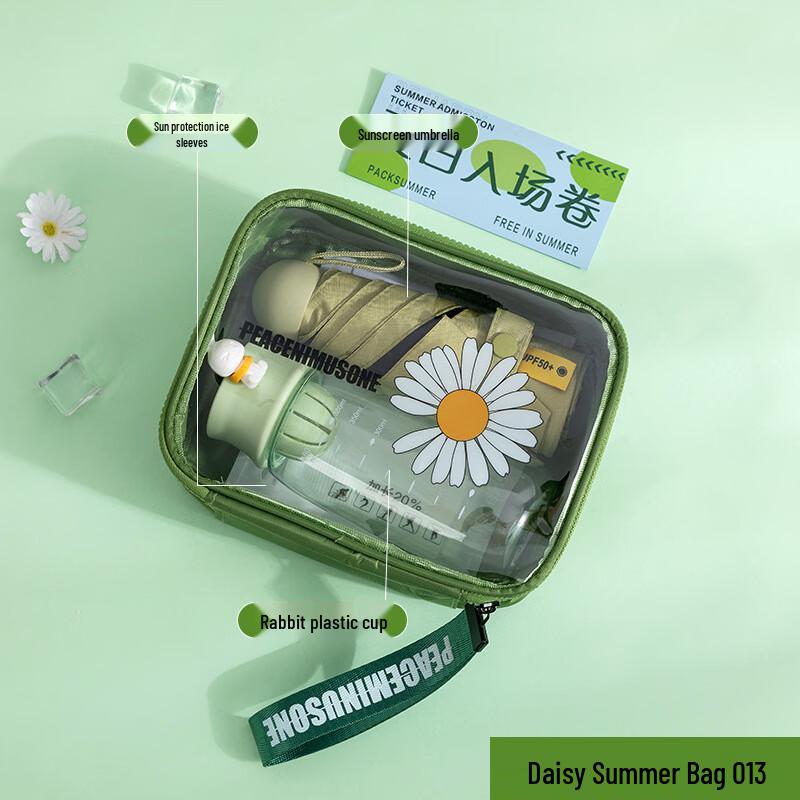 Daisy Summer Cooling Gift Set 012 Water Bottle + Ice Sleeve + Umbrella