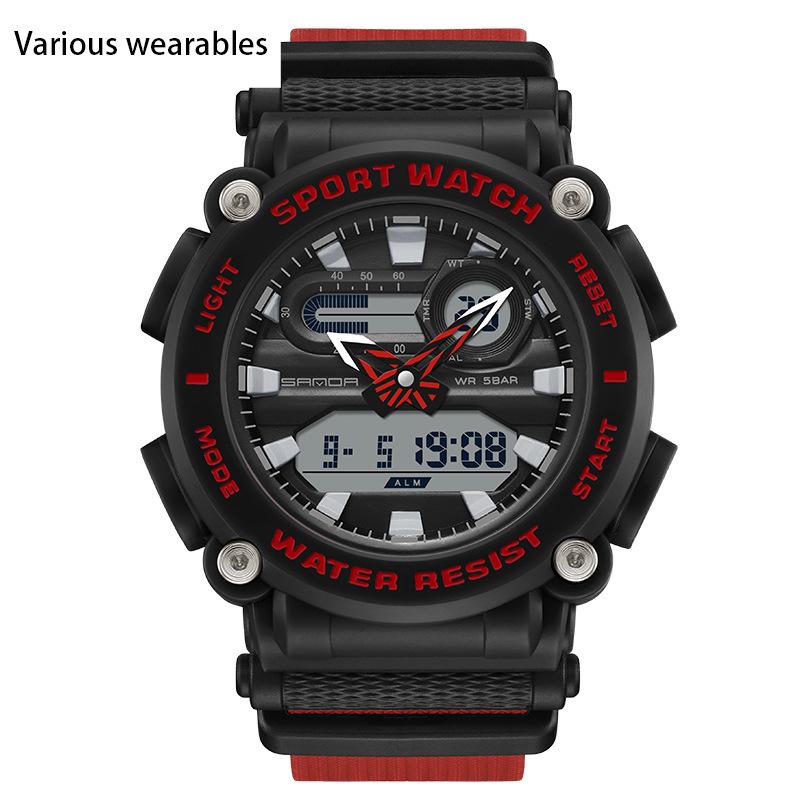New Electronic Watch Multifunctional Outdoor Sports Green Light Waterproof Men's Watch Simple Creative Watch