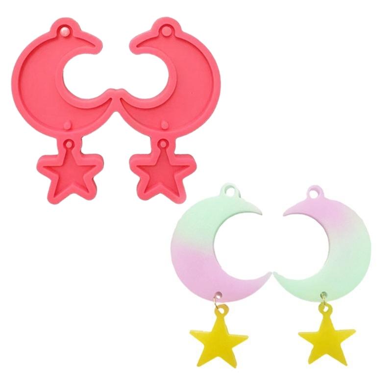 Moon Leaf Earring Resin Molds Jewelry Epoxy Resin Silicone Mould for Necklace Earrings Keychain Pendant  Crafts