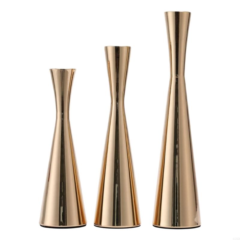 

62KD 3Pcs Set Stands Candlestick Vintage Decoration Holder Candlelights Dinner Aromatherapys Candlestick золотистый