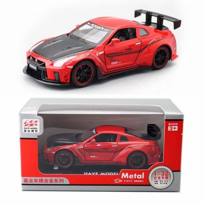 Gtr Alloy R35 Car Model 132 With Light Sound Open Doors For Gift Kids