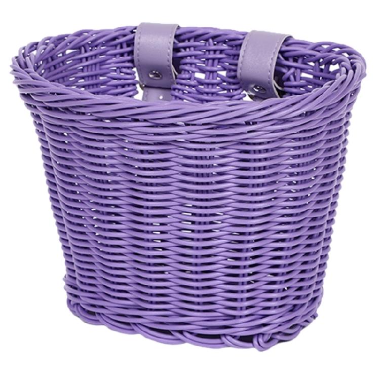 Plastic Wovens Bicycles Basket Detachable Wicker Front Handlebars Bikes Basket