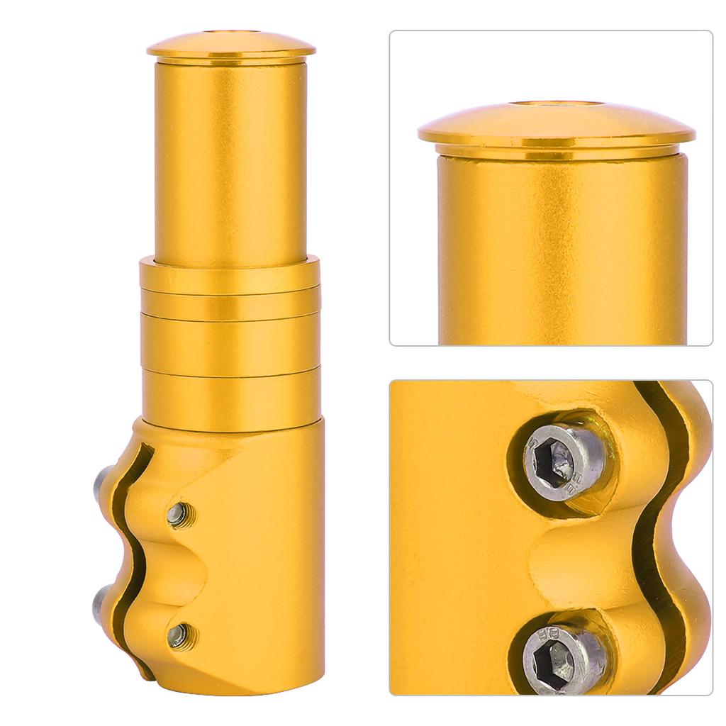 Bicycle Mountain Bike Handlebar Fork Stem Riser Rise Up Extender Extension Adaptor Parts (Gold)