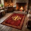 Jerusalem Cross Prayer Rug Non-slip Soft Altar Floor Mat Christian Religious Meditation Carpet Catholic Home Decor