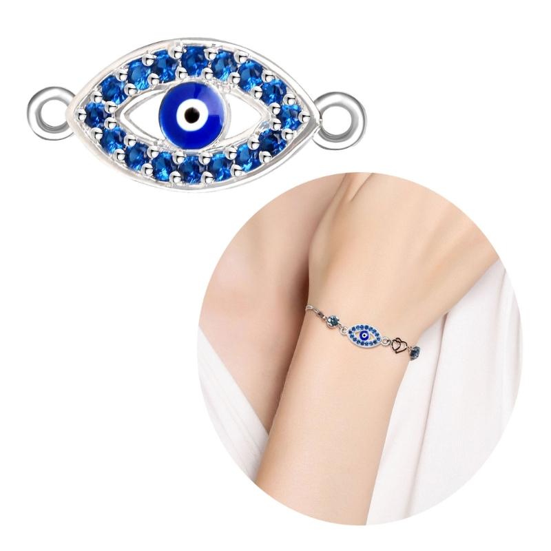 Dazzling Zirconia Embellished Evil Eyes Pendant for Necklace and Bracelet Mobile Phone Cases Use Jewelry Charm