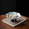 Retro Blue and White Ceramic Fruit Snack Plate