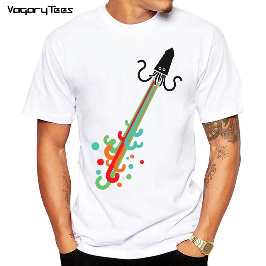 Summer Round Neck 3D Octopus Print Top Fashionable Casual Short Sleeved Men's T-shirts