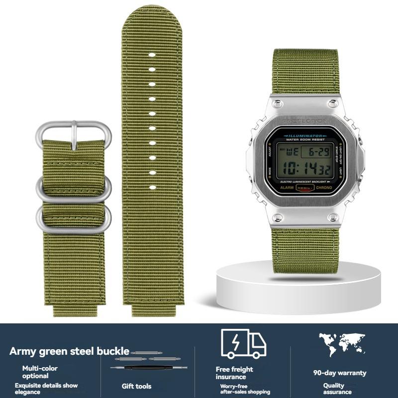 16mm Nylon Canvas Strap for Casio G-ShOCK GW6900/DW5600/GW-B5600/GM-5600/GA110/GA 2100 Outdoor Sports Watch Band Replacement
