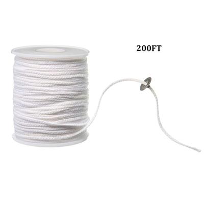 Feb.2 Roll 200Feet/61Meter White Candle Wick Cotton Candle Woven Wick For DIY Candle Making Material Smokeless Wax Core