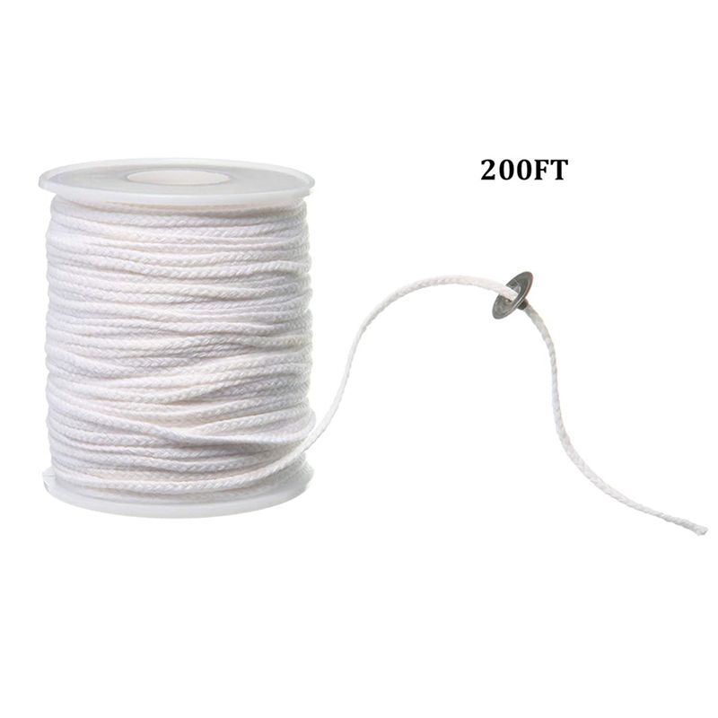 A60Z2 Roll 200Feet/61Meter White Candle Wick Cotton Candle Woven Wick For DIY Candle Making Material Smokeless Wax Coremay