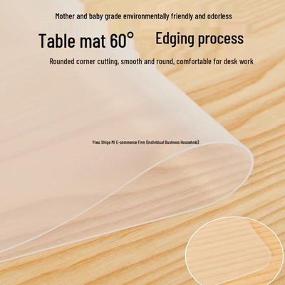 1mm Soft Transparent Silicone Tablecloth - Waterproof, Oilproof, Wash-Free, Frosted Table Mat for Coffee Table