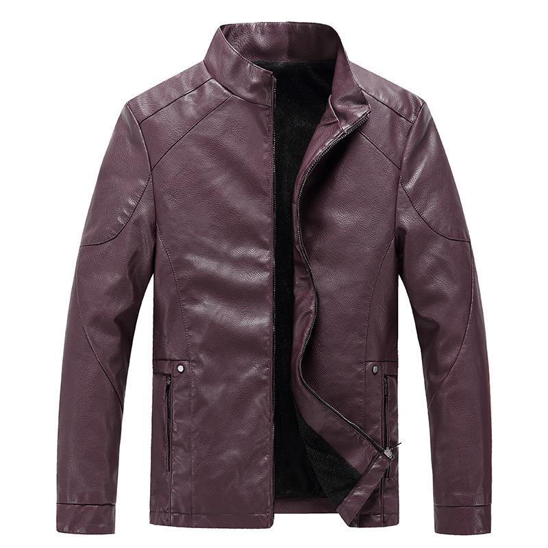 Spring and Autumn New Men's Leather Jacket Men's Slim-fit Locomotive Men's Leather Jacket