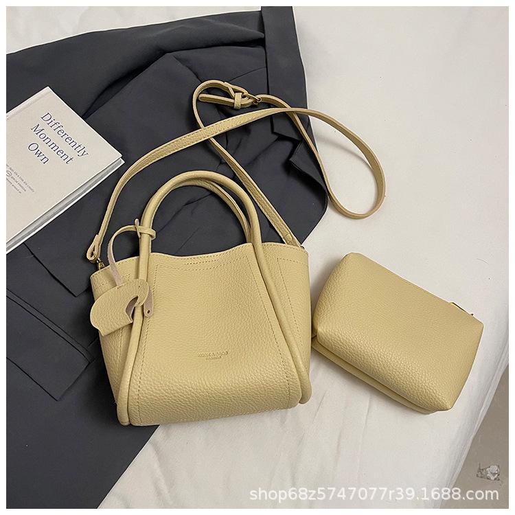 Lychee bucket bag women's new niche texture hand-to-hand shoulder crossbody bag high-end fresh vegetable basket bag