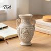 Tabletop Ornament for Hallway 3D Printed Ancient Greek Relief Vase, Imitation Marble Flower Vase with Petg Material Decorative Vessel Mythical
