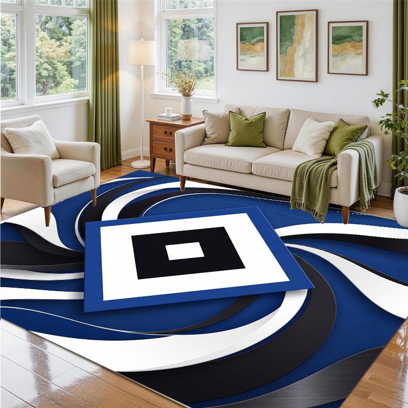 Hamburger SV Football Design Crystal Velvet Rug Soft Decorative Mat for Bedroom Entrance