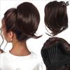 Synthetic Messy Bun Women Straight Short High Ponytail Extension Synthetic Straight Claw Clip Chignon Natural Hairpieces