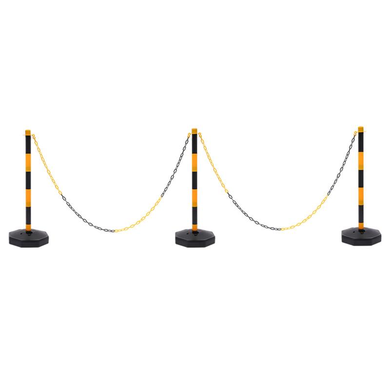6 Pcs Traffic Cones with Fillable Base Yellow Delineator Post Cone Parking Pole with 6.6in Chains Adjustable Construction Cones