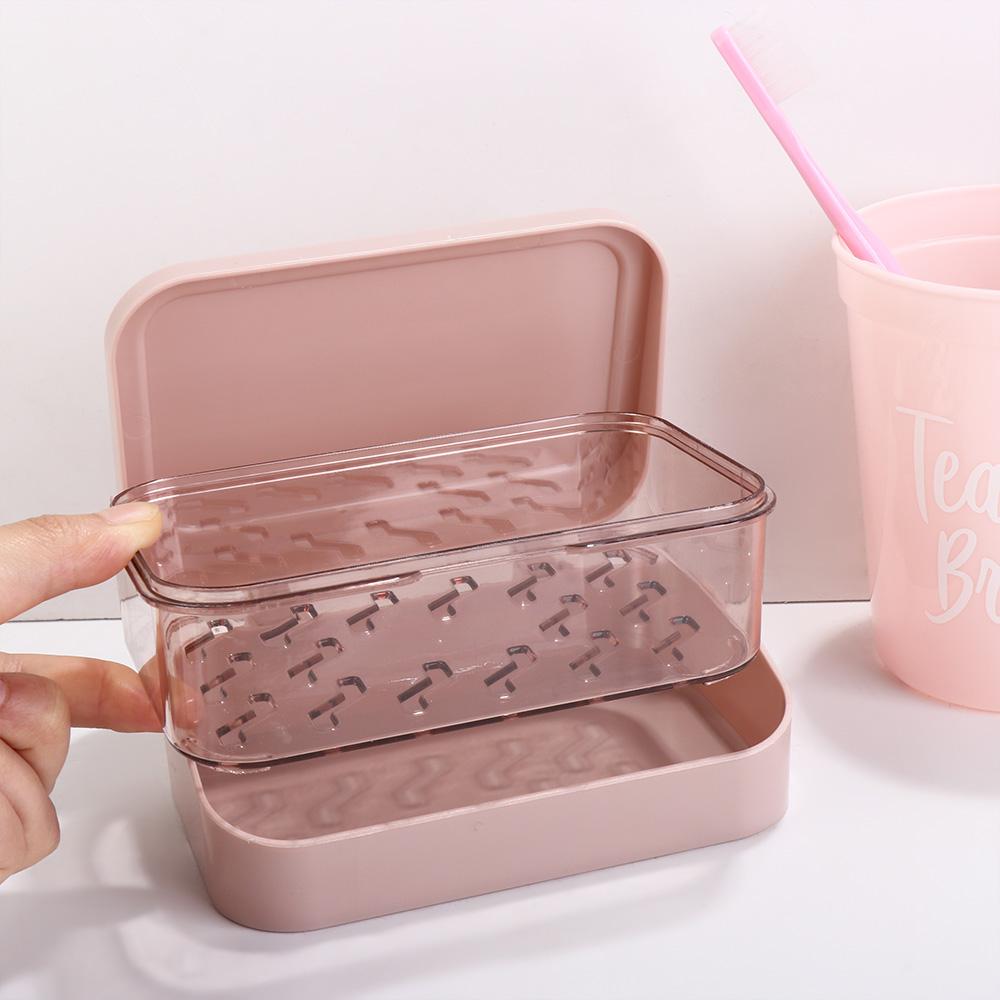Portable Durable Drain Sealing Dustproof With Lid Soap Container Soap Dish Soap Box Soap Case