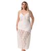 Yaoting Plus Size Lace Patchwork Ice Silk Camisole Nightgown