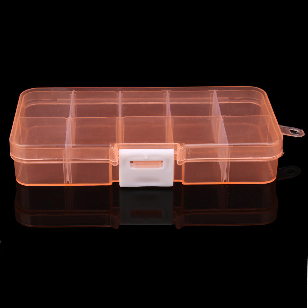 Kunststoff 10 Slots verstellbare Schmuck Aufbewahrungsbox Fall Handwerk Organizer Perle
