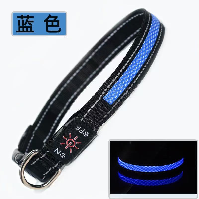 USB-C Rechargeable Waterproof Light Up Dog Collar Anti-lost Glowing Collar 6 Colors Adjustable for Night Walking