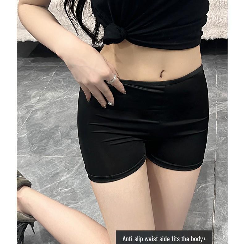 Women's Anti-Exposure Seamless Safety Shorts - Thin Ice Silk, Butt-Lifting, No Roll-Up, Wear Alone or as Base Layer