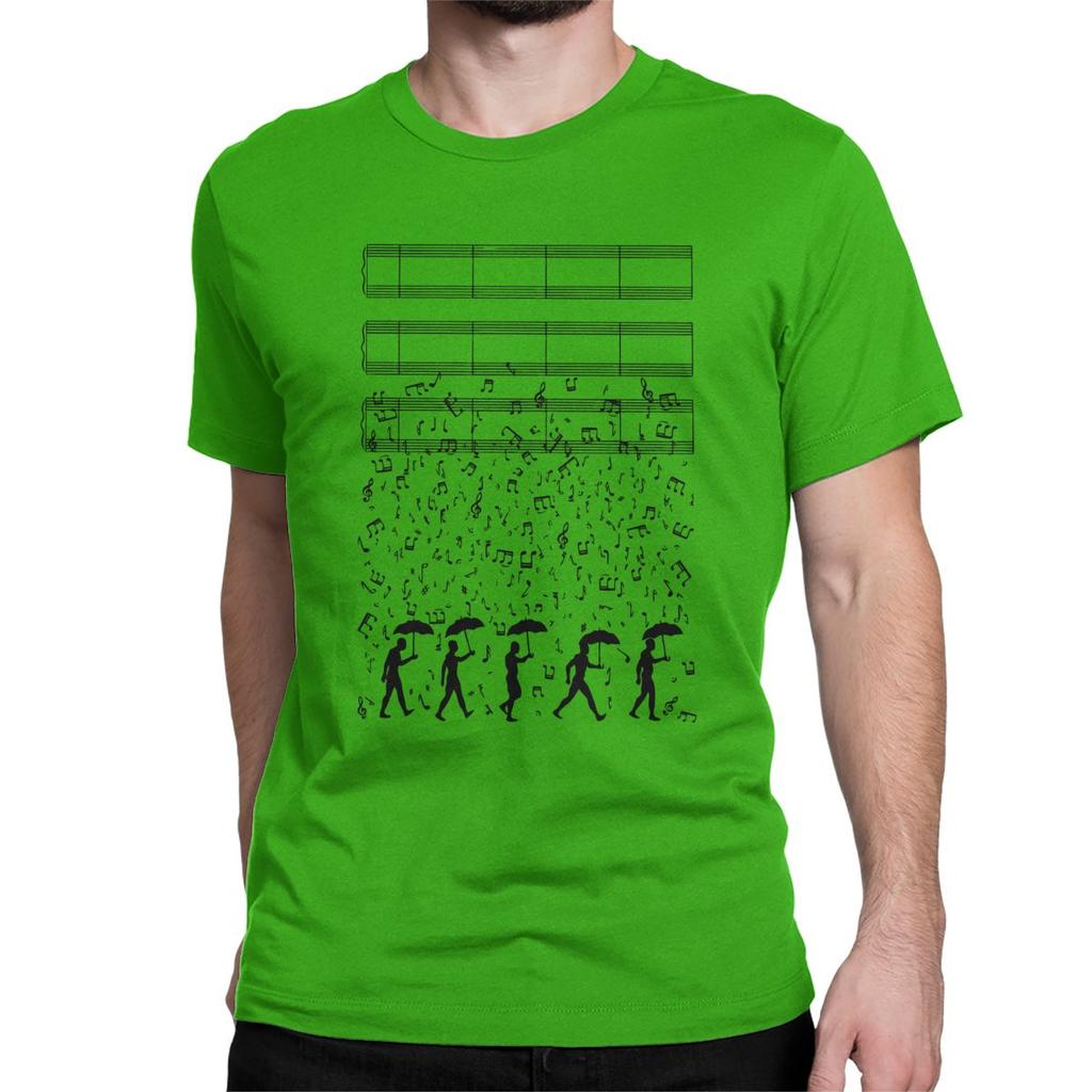 Funny Singing In The Raaaain T Shirt Men Crew Neck T Shirt Piano Music Musician Pianist