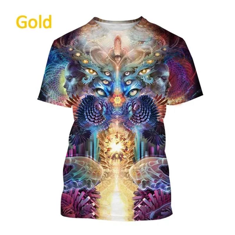 Colorful Animal Avatar 3D Printed Adult Casual Short Sleeved T-shirt