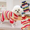 Warm Dog Four Legged Clothes Rainbow Striped Striped Dog Clothes Fashion Pet Sweater  Autumn Winter