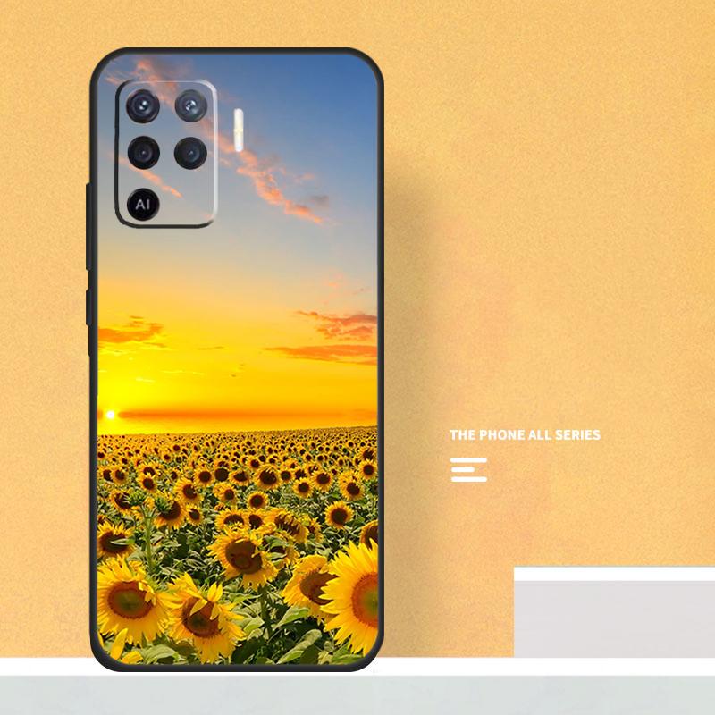 Sunflower  Floral Case For Oppo A74 A94 A54 A15 A17 A57 A6 A5 Pro A16 A76 A96 A40 A60 A80 A18 A38 A58 A78 A98